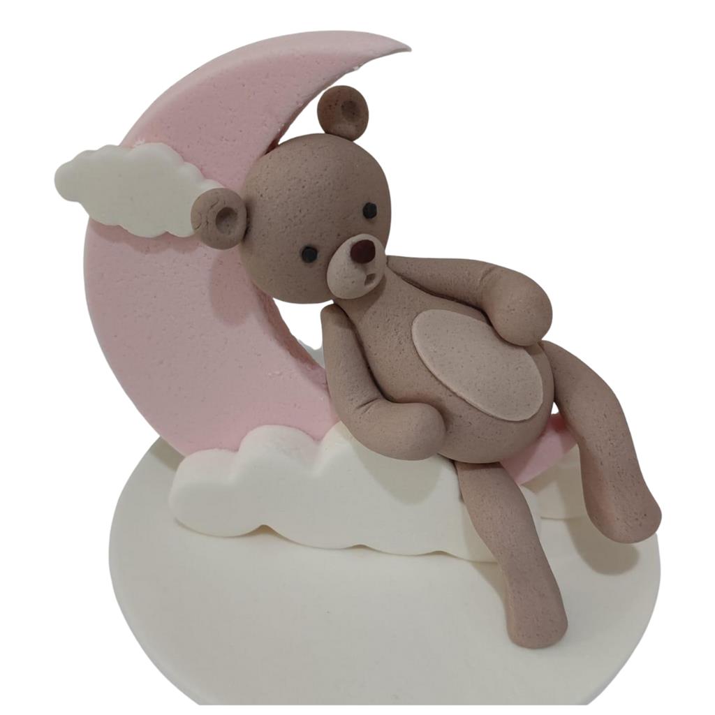 BÄR IM MOND ZUCKERFIGUR ROSA