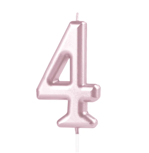KERZE NUMMER 4 ROSEGOLD