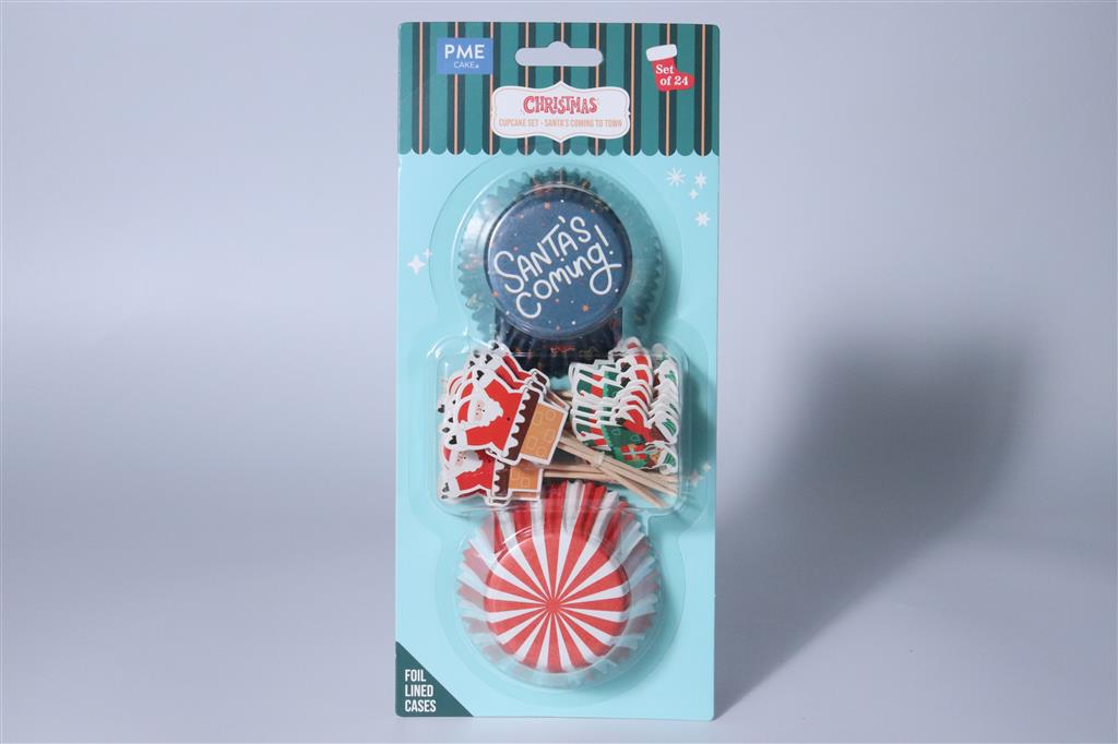 MUFFINFÖRMCHEN SANTA MIT TOPPER/24