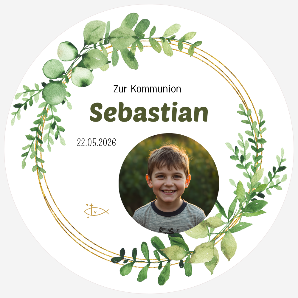 Foto Tortenaufleger Rund Firmung/Kommunion