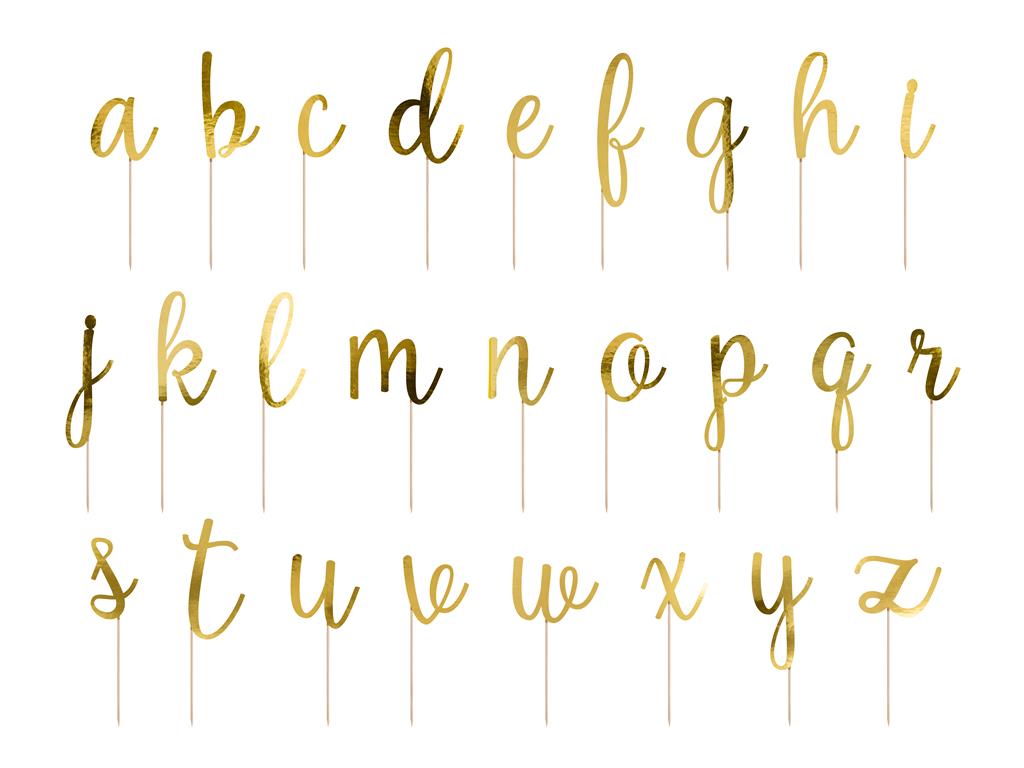 CAKE TOPPER ALPHABET GOLD 9,5-12 CM