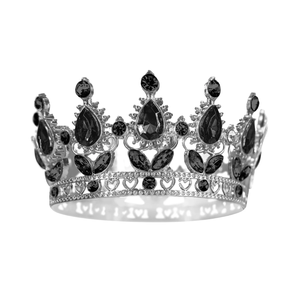 Topper Krone Silber/Schwarz 10 cm