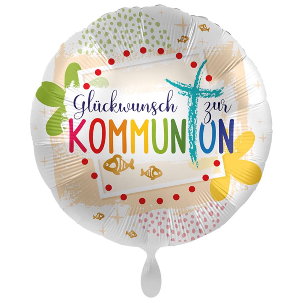 KOMMUNION GLÜCKWUNSCH FOLIENBALLON 45 CM