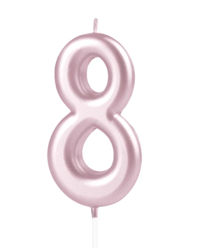 KERZE NUMMER 8 ROSEGOLD