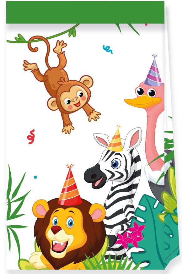 JUNGLE BALLOONS PAPER PARTY BAGS