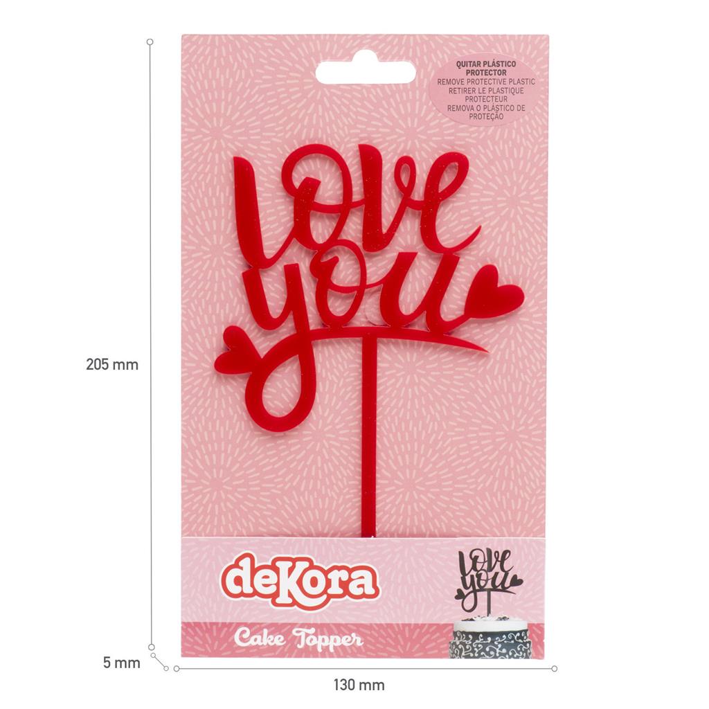 CAKE TOPPER LOVE YOU 13,5X10CM