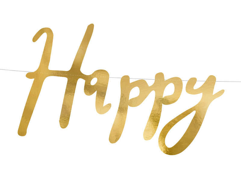 BANNER HAPPY BIRTHDAY GOLD