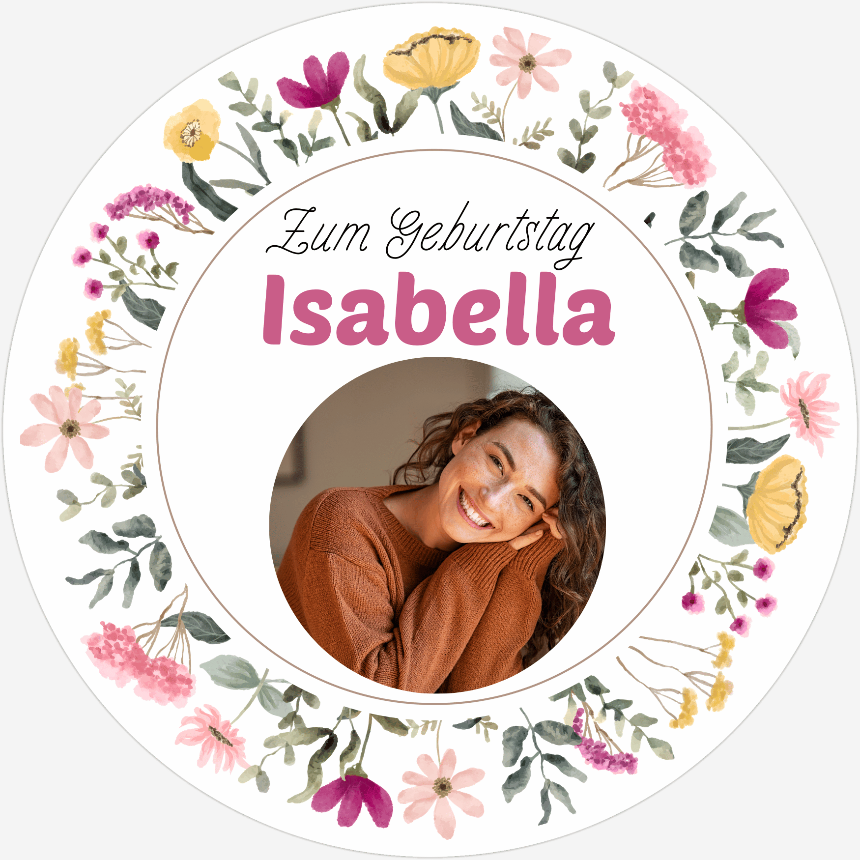 Foto Tortenaufleger Rund Blumen