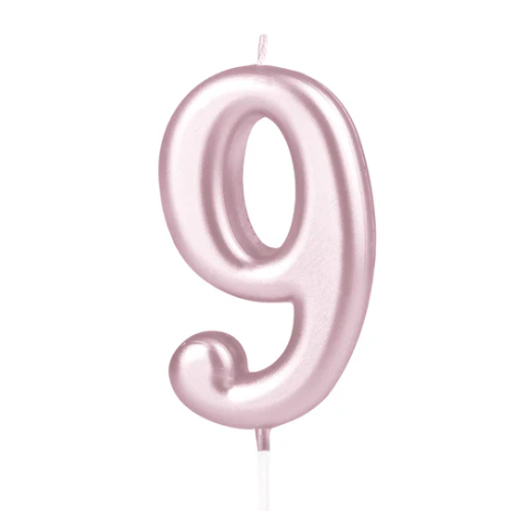 KERZE NUMMER 9 ROSEGOLD