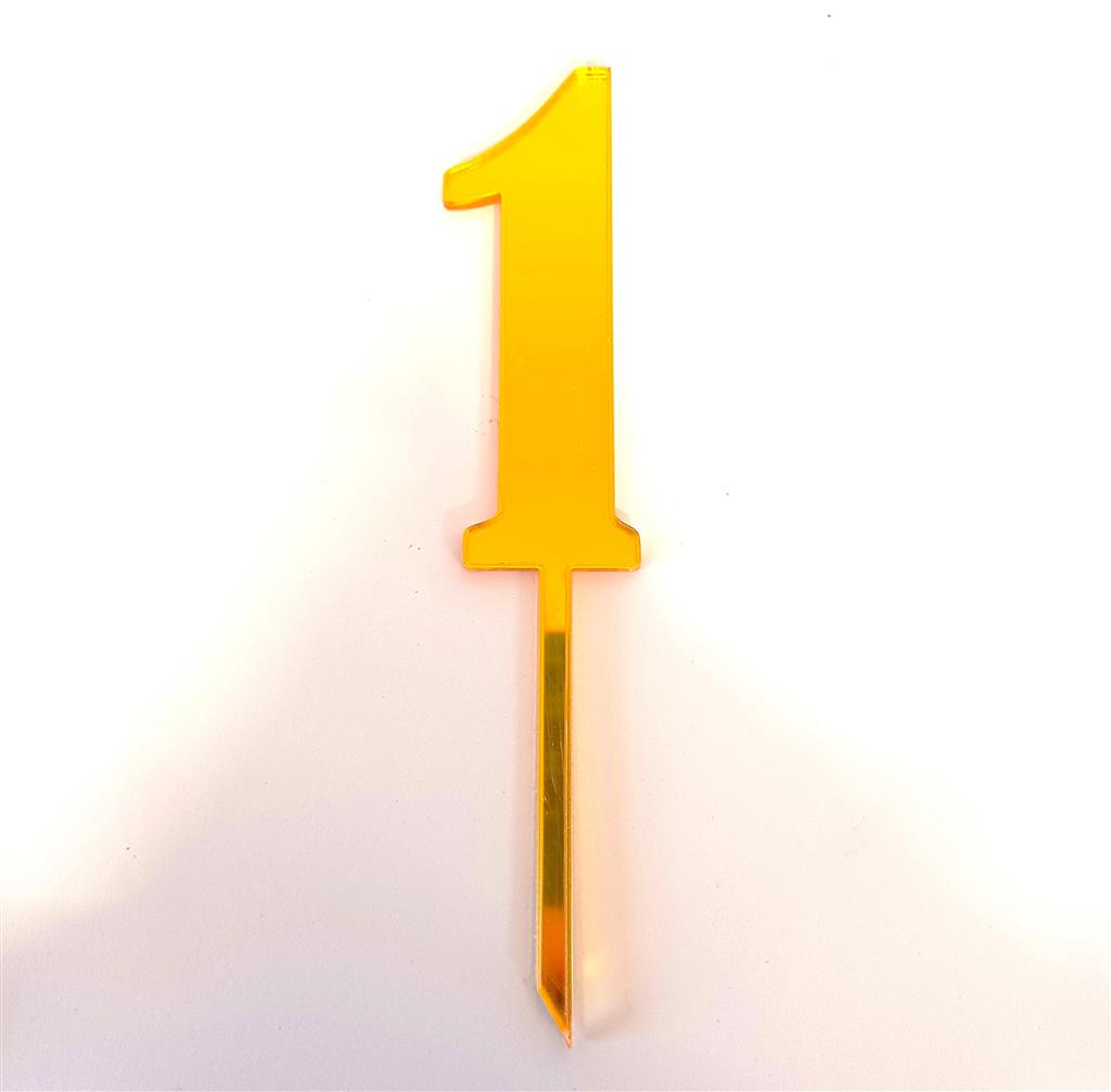 CAKE TOPPER ACRYL GOLD ZAHL 1