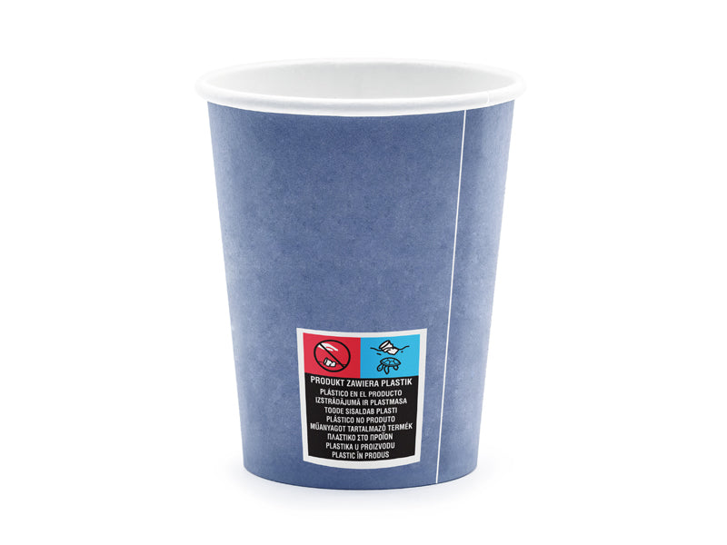 HAPPY B-DAY BLAU & SILBER PAPPBECHER