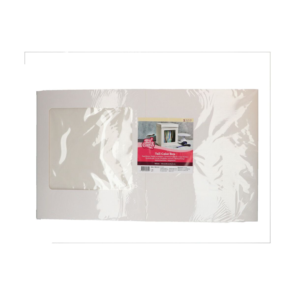 CAKE BOX 30X30X34,5 CM MIT SICHTFENSTER WEISS