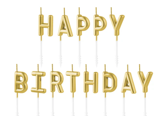 KERZE H-BIRTHDAY GOLD