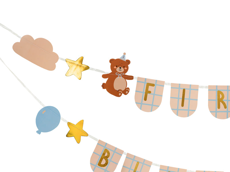 FIRST BIRTHDAY BANNER TEDDY BÄR
