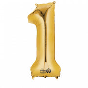 ZAHL GOLD - 1  2824401 FOLIENBALLON 33 X 86 CM