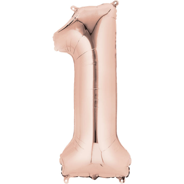 ZAHL ROSEGOLD - 1 3621001FOLIENBALLON 33 X 86 CM