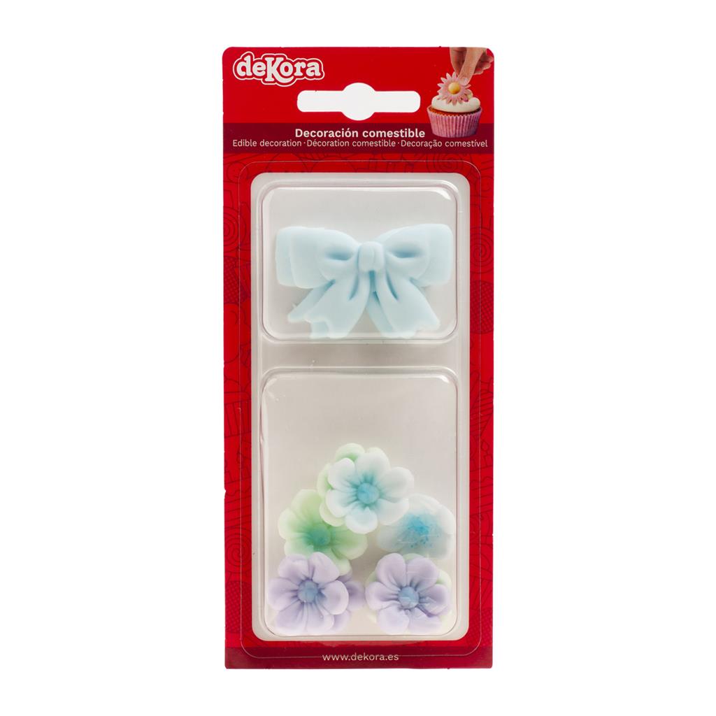 ZUCKERBLUMEN BLAU MIT MASCHE