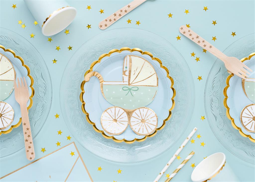 SERVIETTEN KINDERWAGEN BLAU