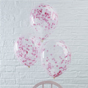 CLEAR BALLON MIT KONFETTIPINK/5
