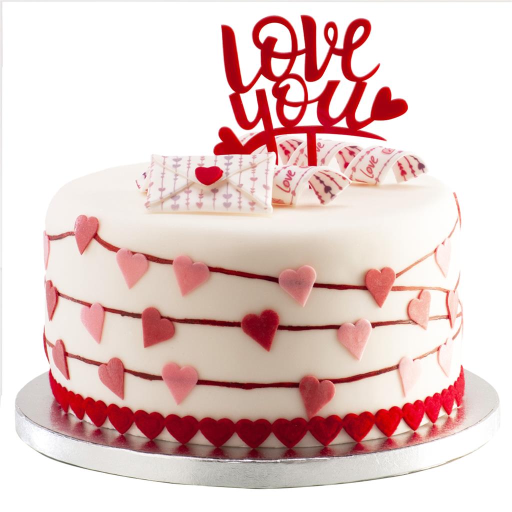 CAKE TOPPER LOVE YOU 13,5X10CM