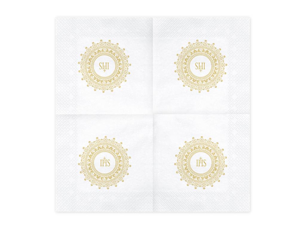 Servietten Erstkommunion Gold - IHS