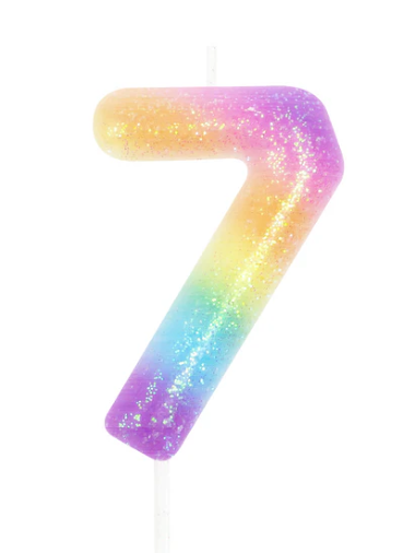 KERZE NUMMER 7 RAINBOW