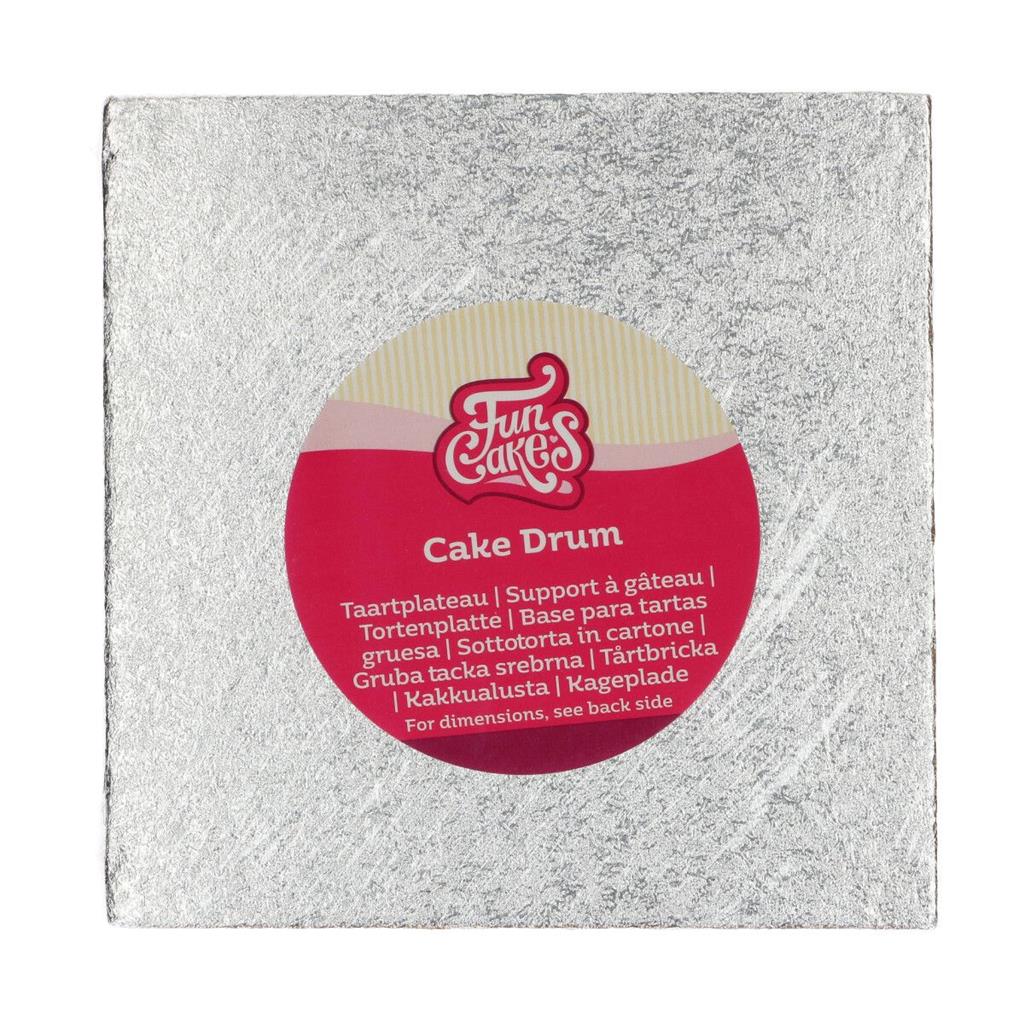 CAKE DRUM-SILBER QUADR.50,5X50,5CM FC650VK