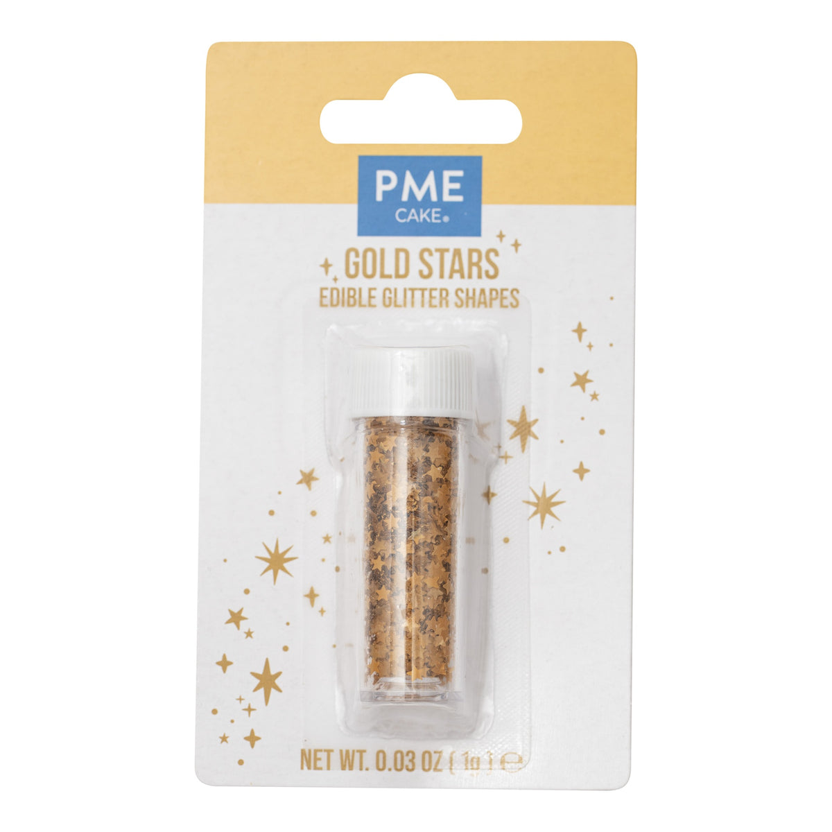 Glitzer-Sterne gold essbar