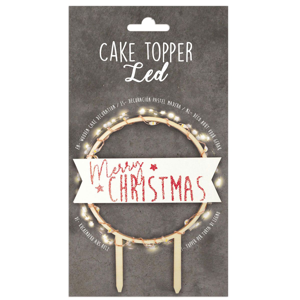SC CAKE TOPPER LED MERRY CHRISTMAS