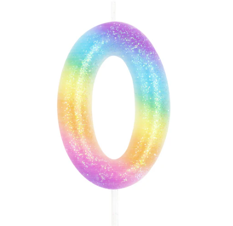 KERZE NUMMER 0 RAINBOW