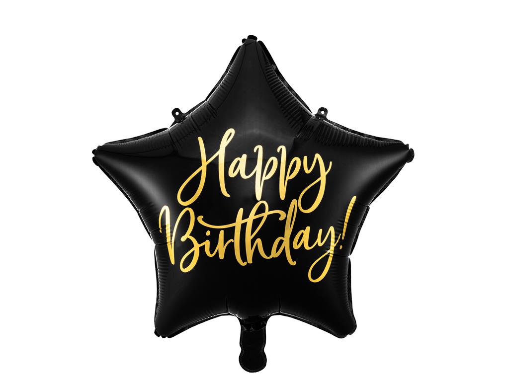 FOLIENBALLON H-BIRTHDAY 40 CM SCHWARZ/GOLD