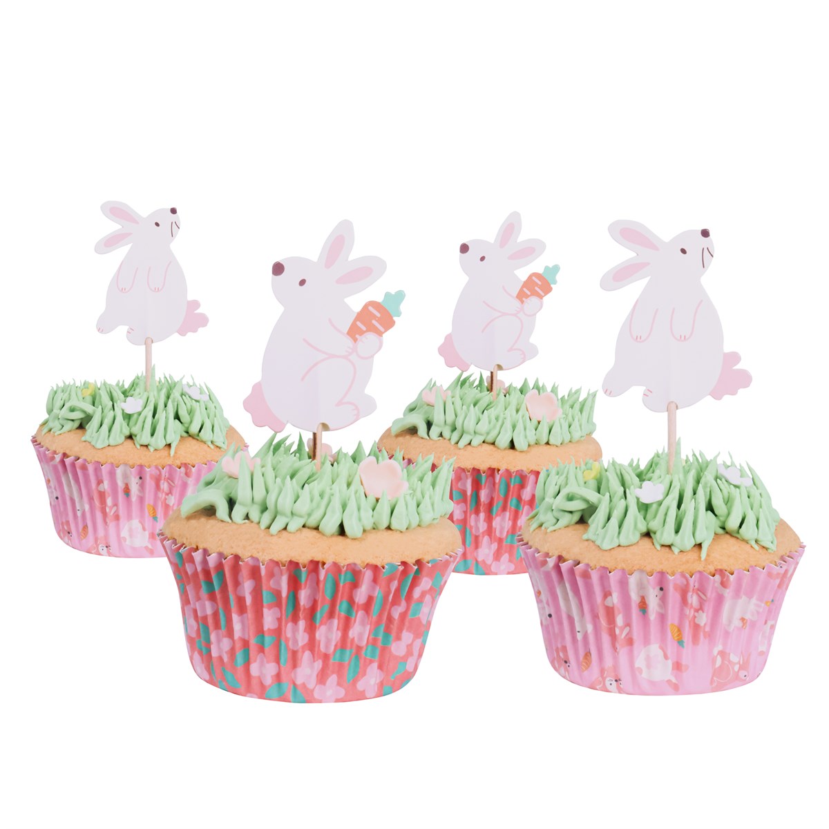 CUPCAKE SET MIT TOPPER HASEN