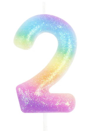 KERZE NUMMER 2 RAINBOW