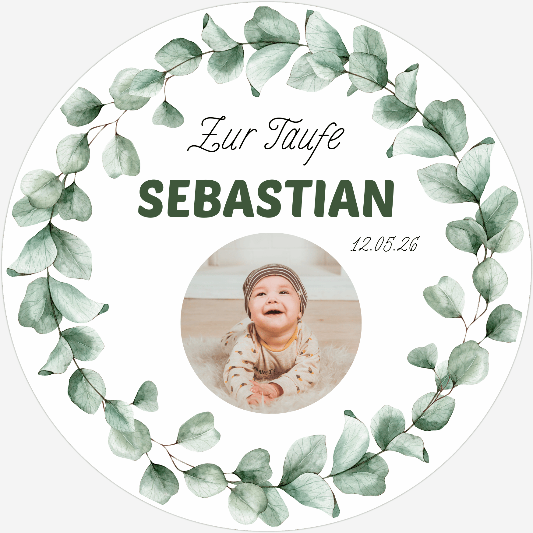 Tortenaufleger Rund mit Blätter