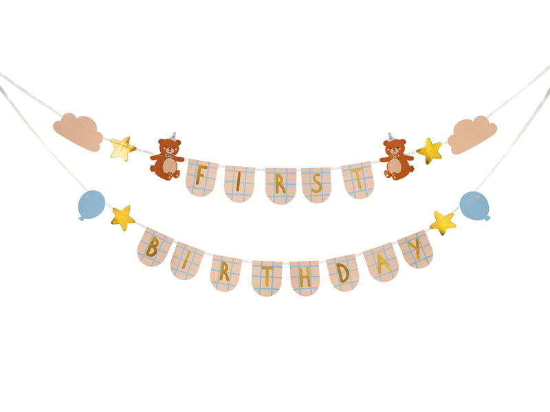 FIRST BIRTHDAY BANNER TEDDY BÄR