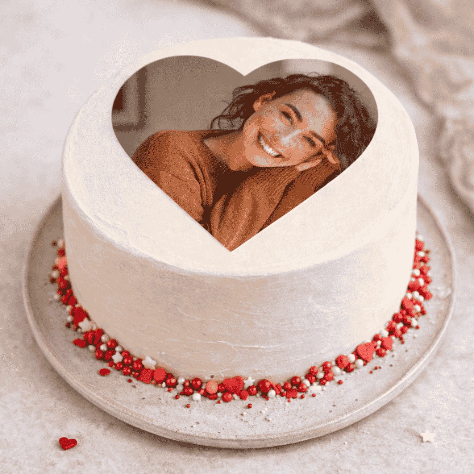 Foto Tortenaufleger Herz auf Torte