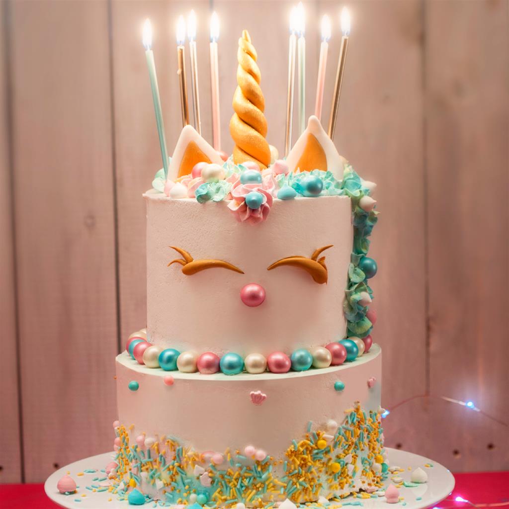 Kerzen gold/silber/pink/blau 13cm