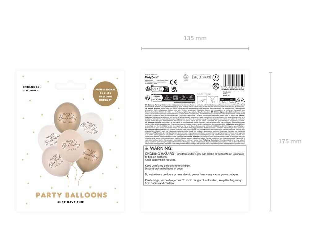 HAPPY BIRTHDAY BALLON BEIGE MIX