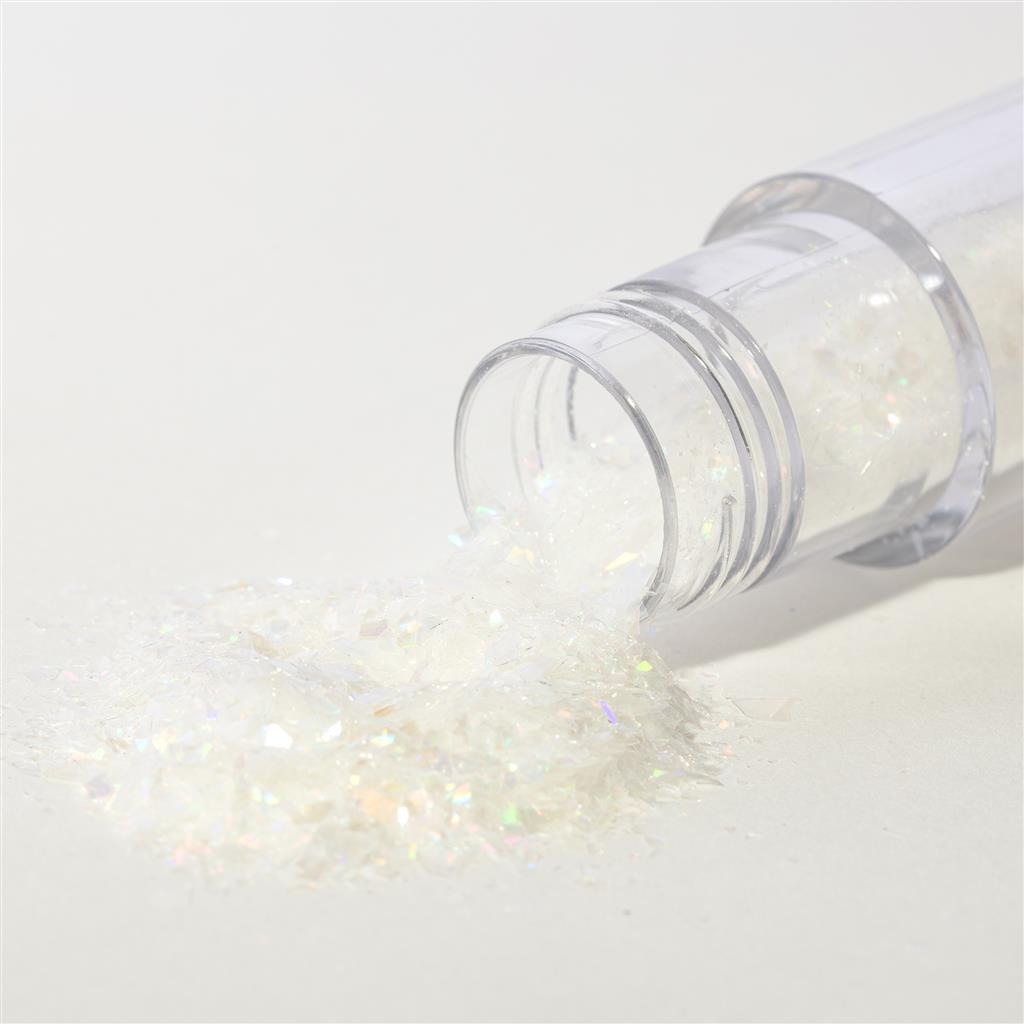 ESSBARE IRISIERENDE GLITTERFLOCKEN WHITE