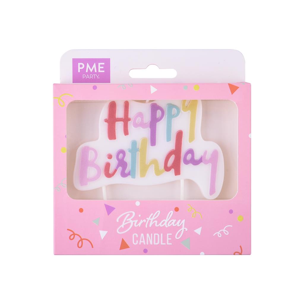 KERZE HAPPY BIRTHDAY PINK PASTEL