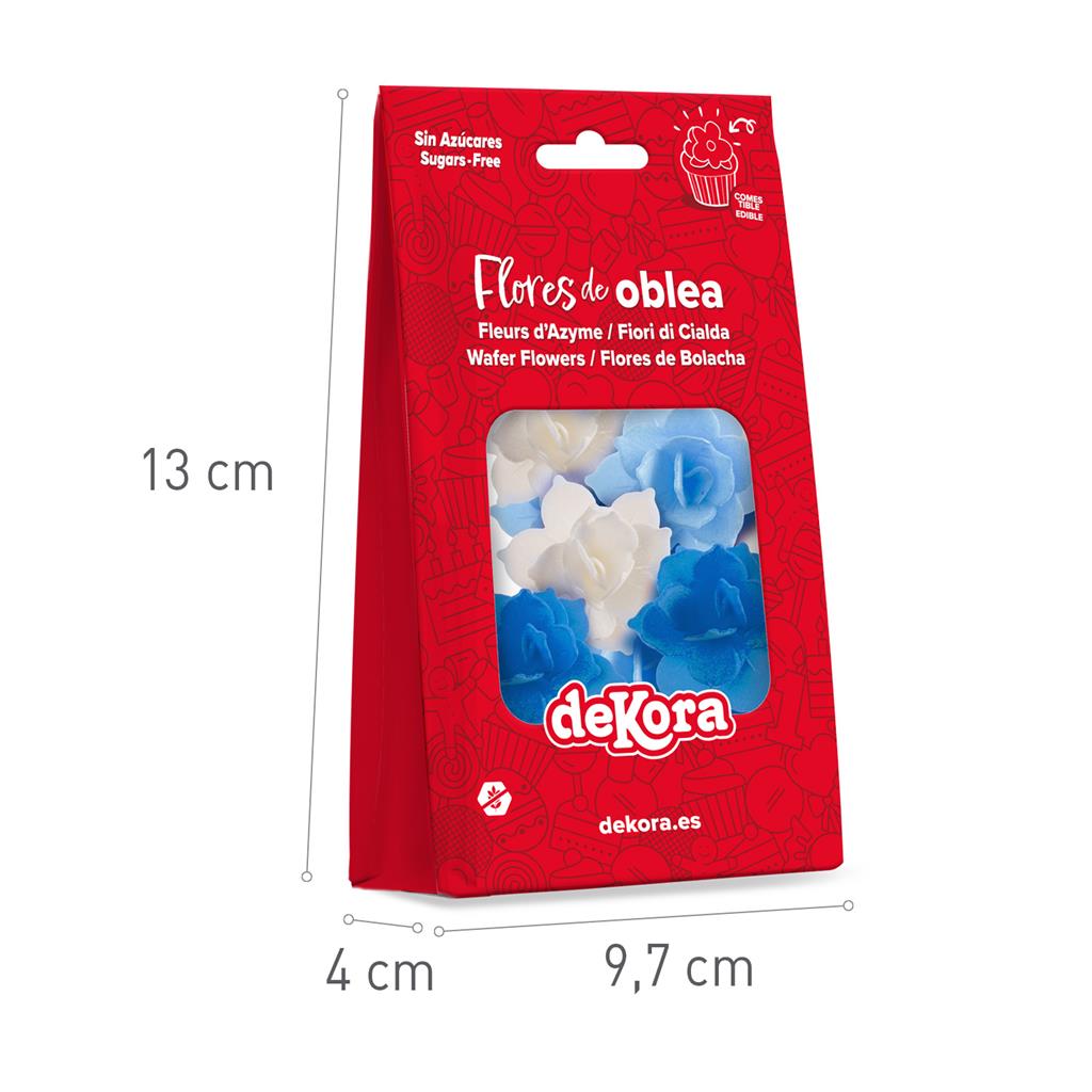 Oblaten Blumen Water Lily blue 4,5cm/8