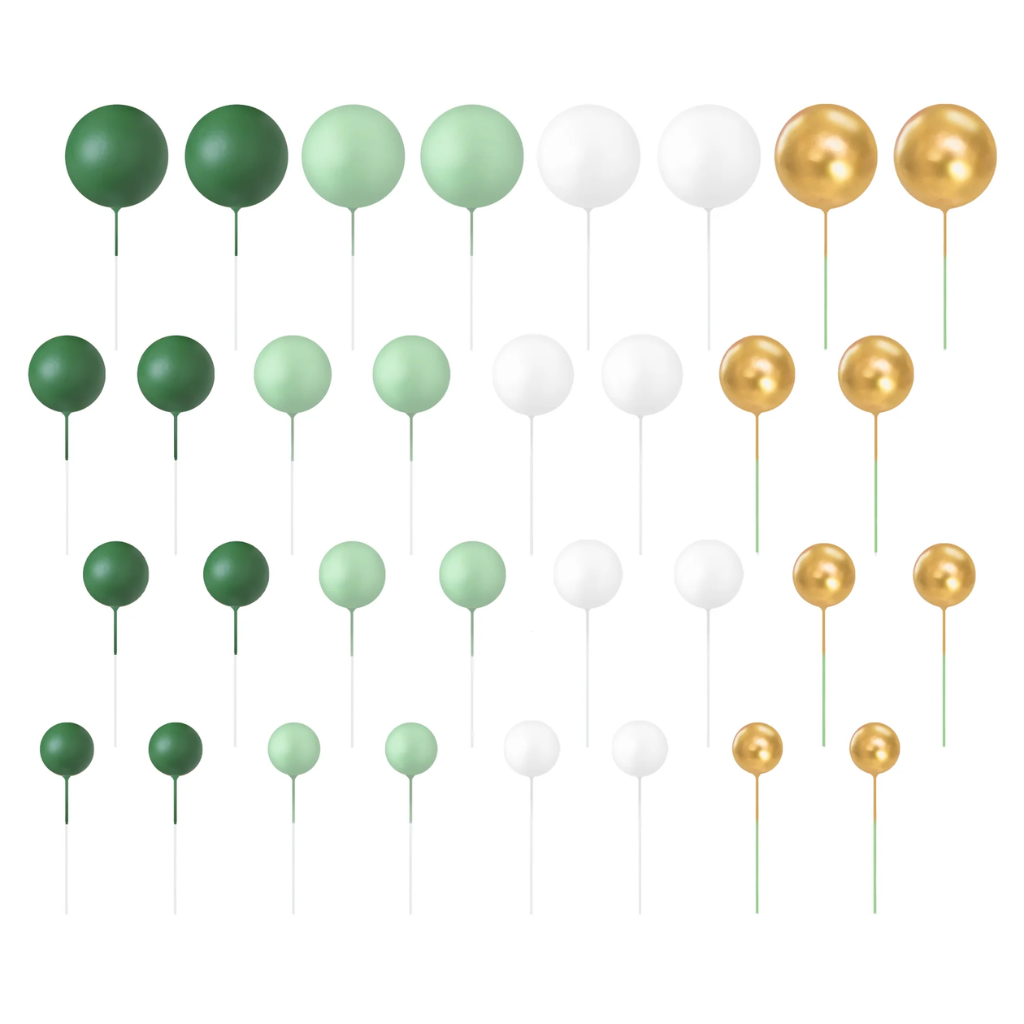 TOPPER KUGELN MINT/GRÜN/ GOLD/WEISS 32-ER SET