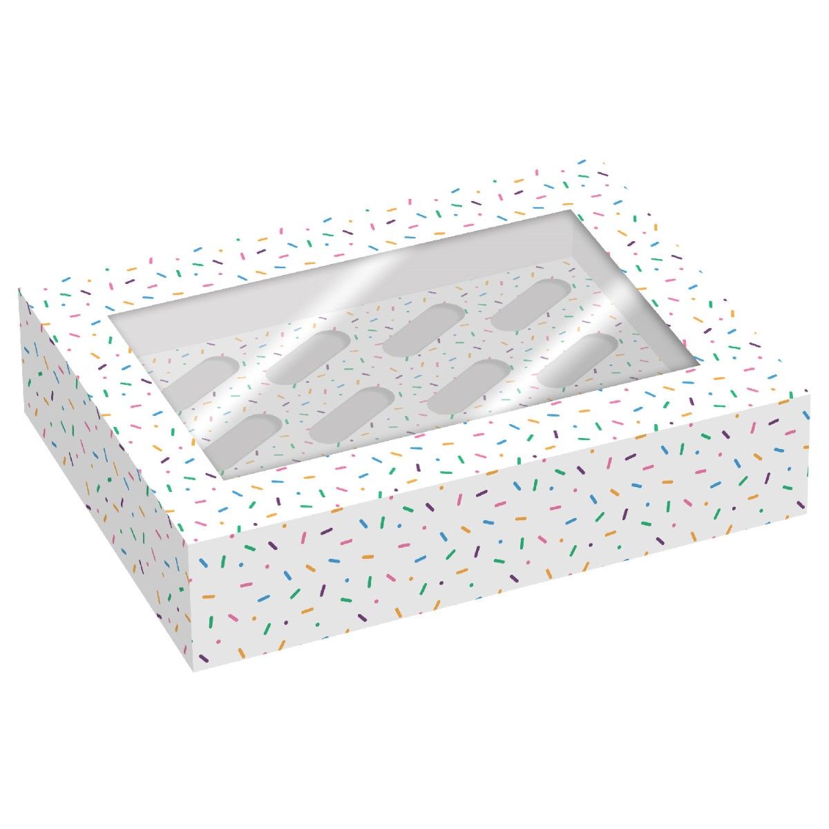 CUPCAKE BOX 12ER/2 KEKSSCHACHTEL SPRINKLE