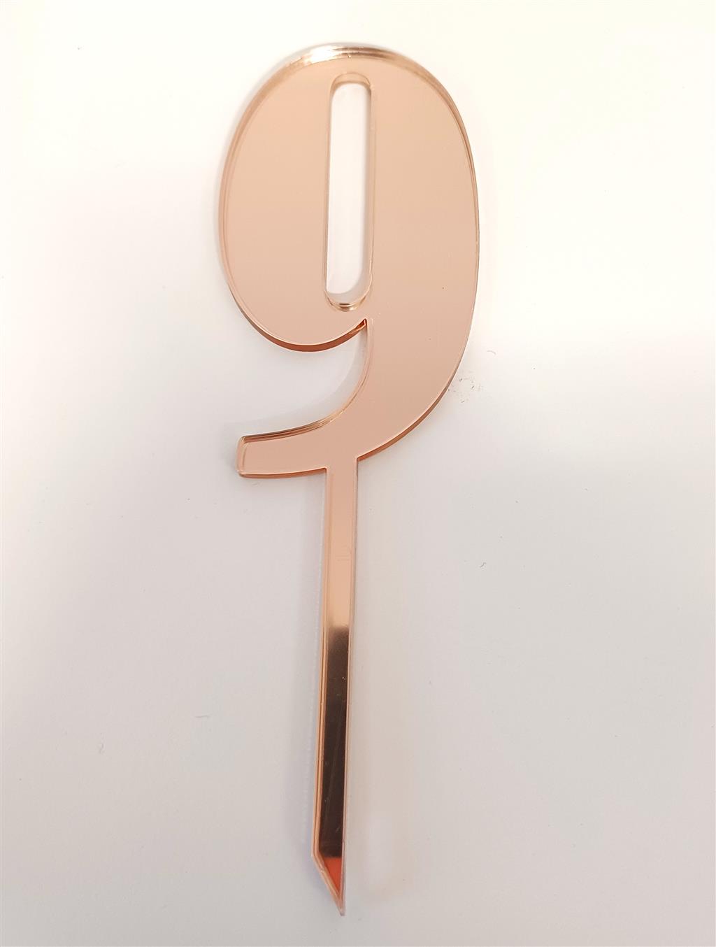 CAKE TOPPER ACR. ROSEGOLDZAHL 9