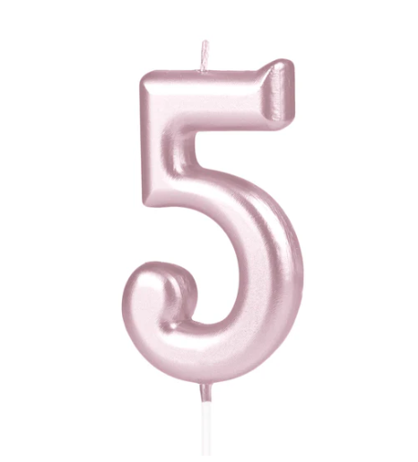 KERZE NUMMER 5 ROSEGOLD