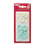 ZUCKERBLUMEN MARGERITEN BLAU/WEISS