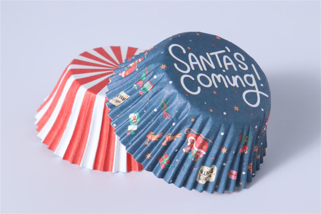 MUFFINFÖRMCHEN SANTA MIT TOPPER/24