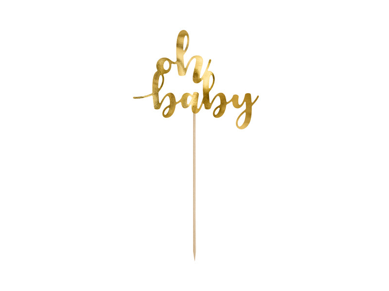 CAKE TOPPER OH BABY GOLD, 25 CM