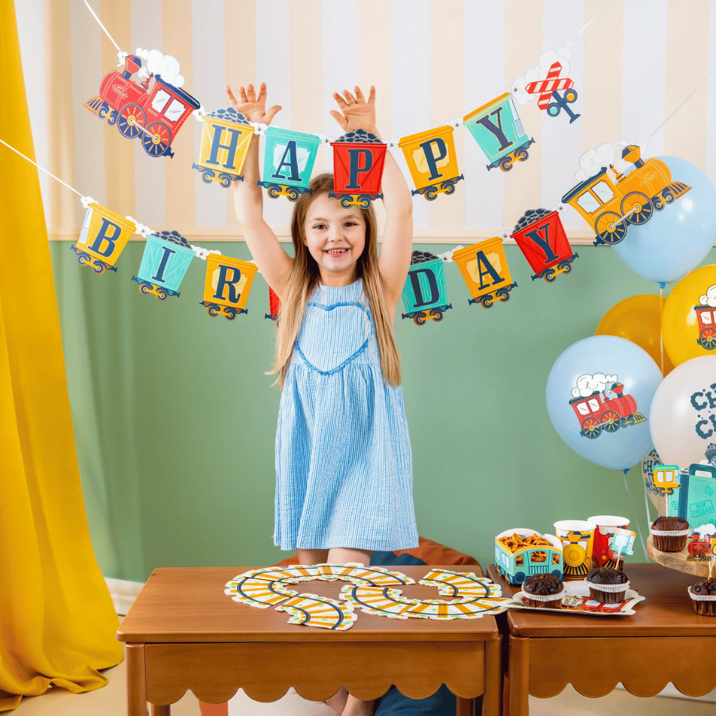 Lokomotive Happy-Birthday Banner