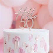 CAKE TOPPER HELLO 50 ACRYL ROSE GOLD